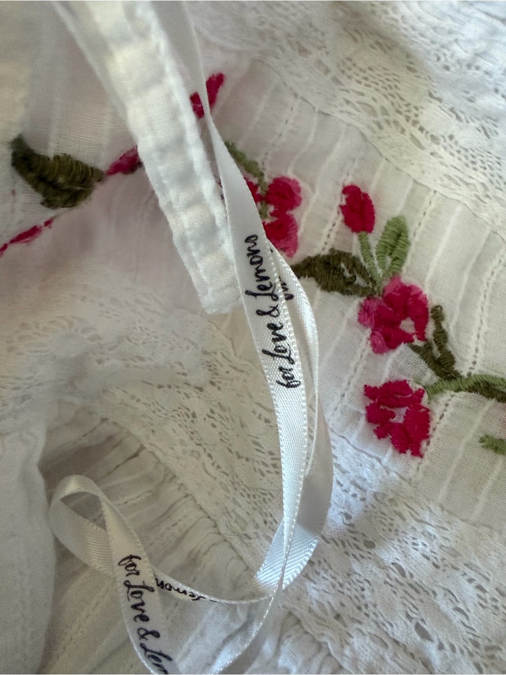 For love of lemons White Floral Embroidered Sundress with Side Ties - Picture 12 of 12